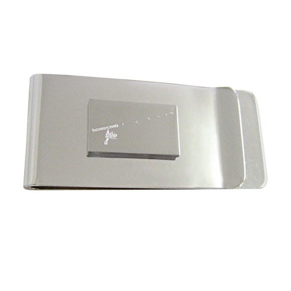 Kiola Designs | Accessories | Silver Toned Etched Fishing  Silver Toned Etched Fishing Rod Money Clip